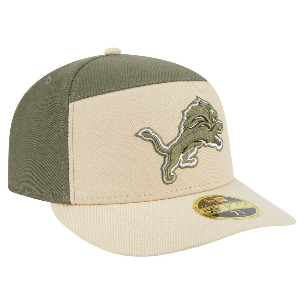 Detroit Lions New Era Two-Tone Color Pack Split Panel 59FIFTY Fitted Hat - Light Beige/Olive - NFL