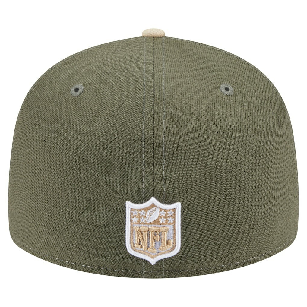 Detroit Lions New Era Two-Tone Color Pack Split Panel 59FIFTY Fitted Hat - Light Beige/Olive - NFL