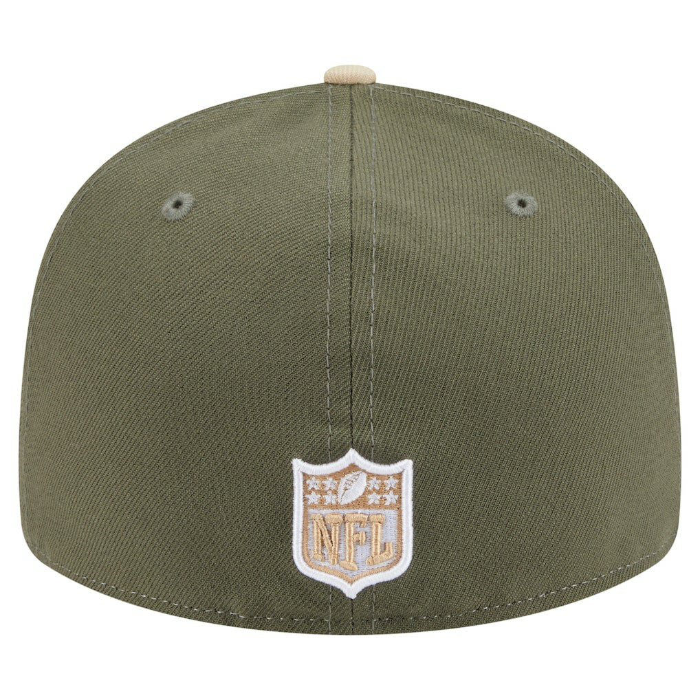 San Francisco 49ers New Era Two-Tone Color Pack Split Panel 59FIFTY Fitted Hat - Light Beige/Olive - NFL