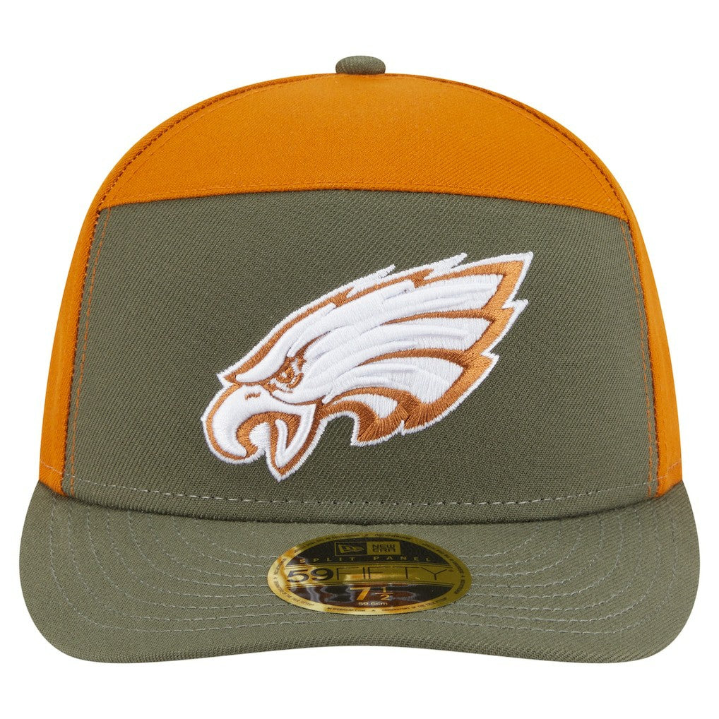 Philadelphia Eagles New Era Two-Tone Color Pack Split Panel 59FIFTY Fitted Hat - Olive/Brown - NFL