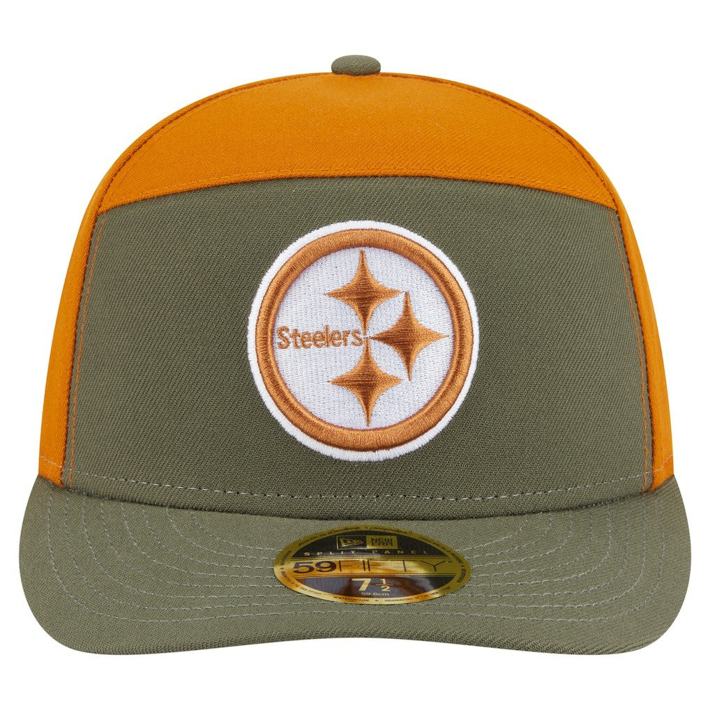 Pittsburgh Steelers New Era Two-Tone Color Pack Split Panel 59FIFTY Fitted Hat - Olive/Brown - NFL