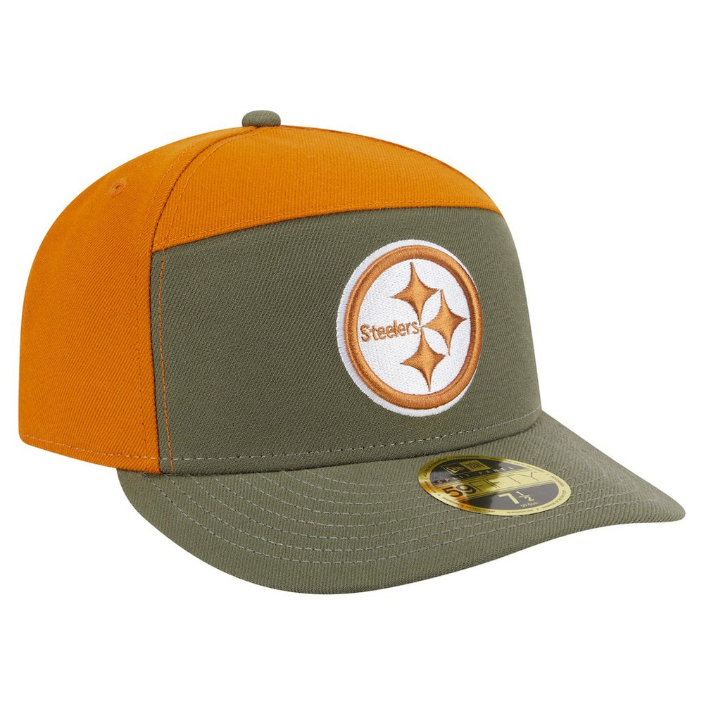Pittsburgh Steelers New Era Two-Tone Color Pack Split Panel 59FIFTY Fitted Hat - Olive/Brown - NFL
