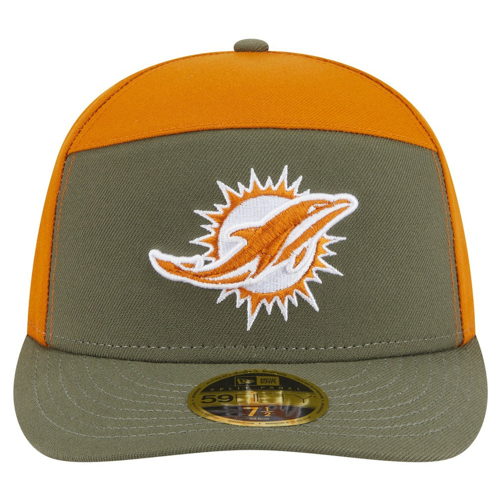 Miami Dolphins New Era Two-Tone Color Pack Split Panel 59FIFTY Fitted Hat - Olive/Brown - NFL