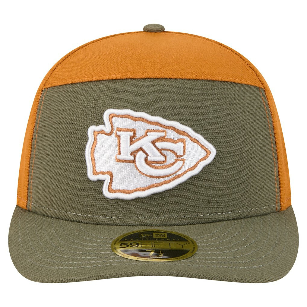Kansas City Chiefs New Era Two-Tone Color Pack Split Panel 59FIFTY Fitted Hat - Olive/Brown - NFL