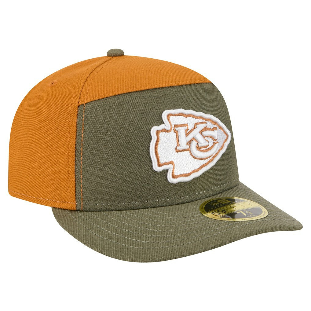 Kansas City Chiefs New Era Two-Tone Color Pack Split Panel 59FIFTY Fitted Hat - Olive/Brown - NFL