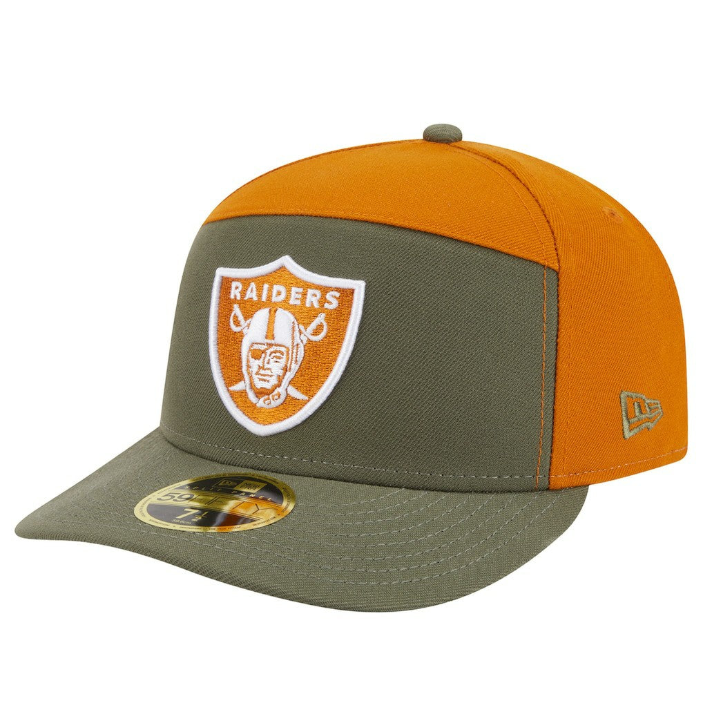 Las Vegas Raiders New Era Two-Tone Color Pack Split Panel 59FIFTY Fitted Hat - Olive/Brown - NFL