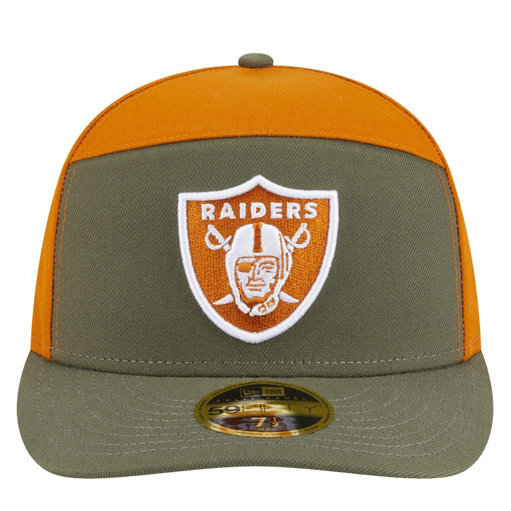 Las Vegas Raiders New Era Two-Tone Color Pack Split Panel 59FIFTY Fitted Hat - Olive/Brown - NFL