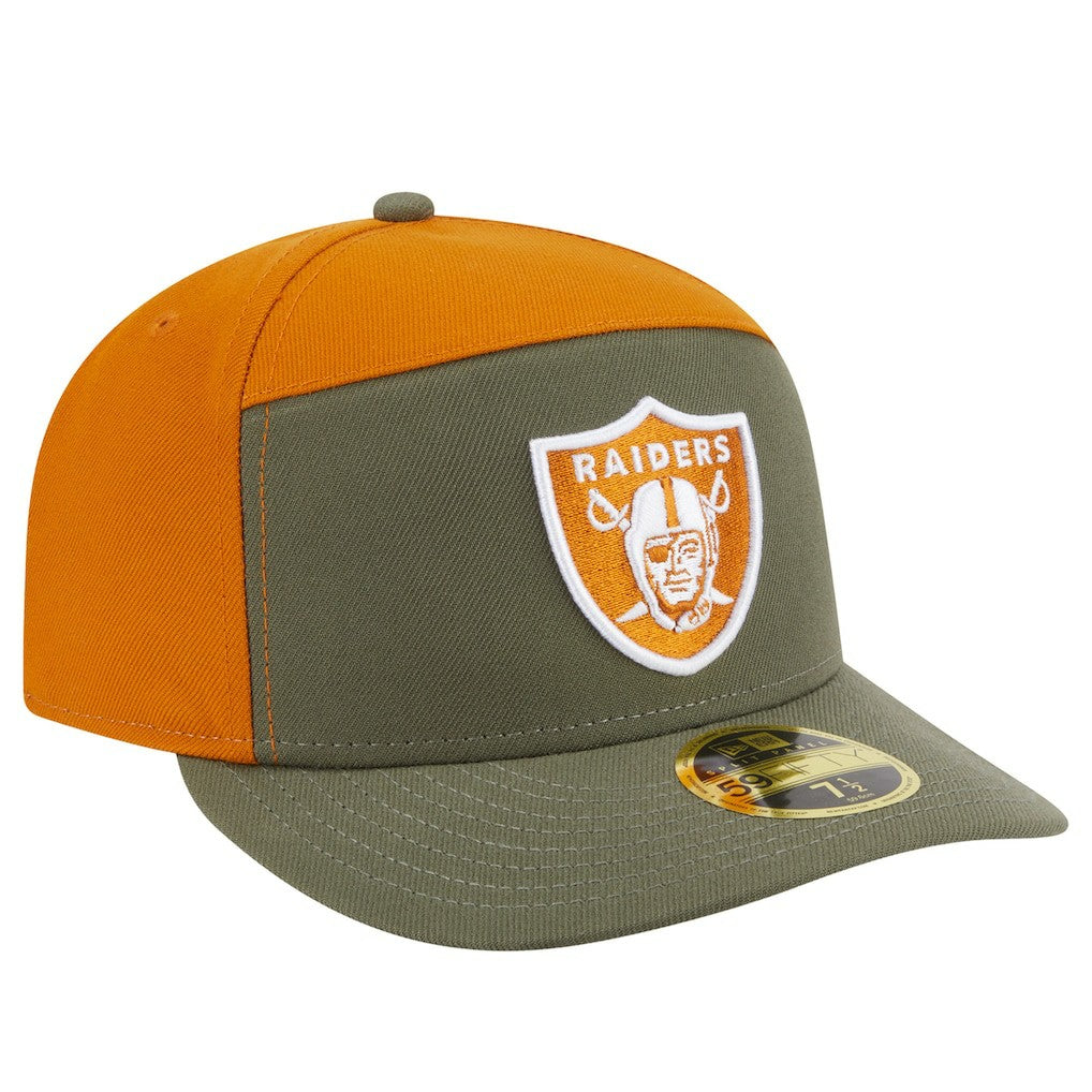 Las Vegas Raiders New Era Two-Tone Color Pack Split Panel 59FIFTY Fitted Hat - Olive/Brown - NFL