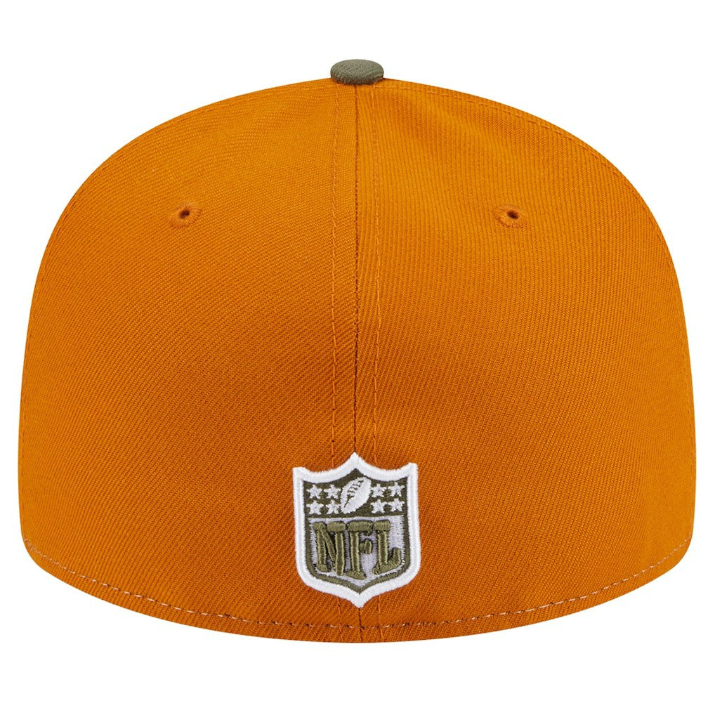 Las Vegas Raiders New Era Two-Tone Color Pack Split Panel 59FIFTY Fitted Hat - Olive/Brown - NFL