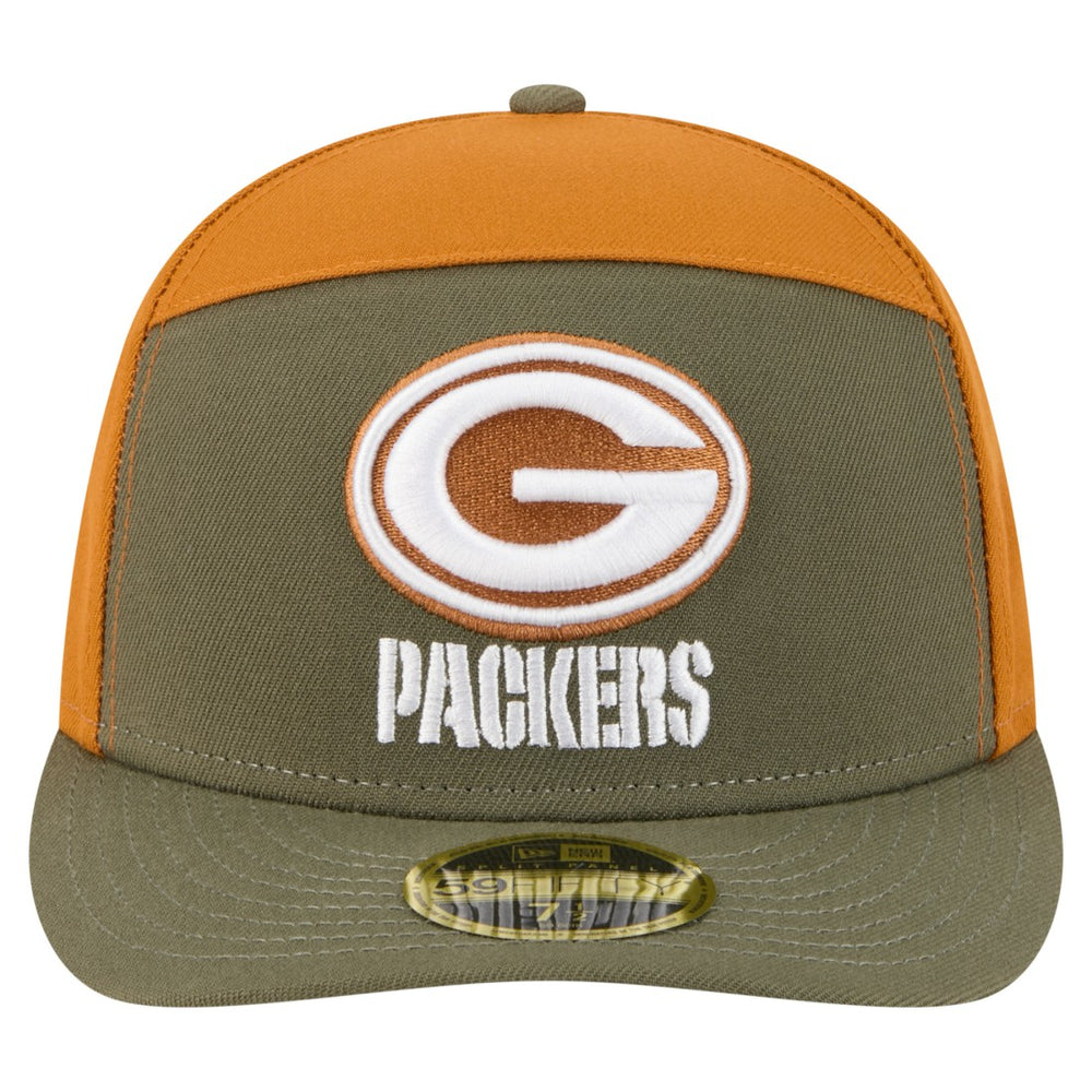 Green Bay Packers New Era Two-Tone Color Pack Split Panel 59FIFTY Fitted Hat - Olive/Brown - NFL