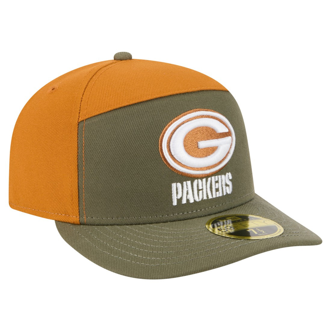 Green Bay Packers New Era Two-Tone Color Pack Split Panel 59FIFTY Fitted Hat - Olive/Brown - NFL
