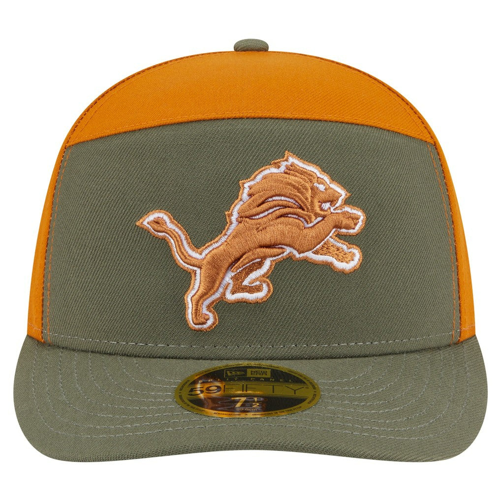 Detroit Lions New Era Two-Tone Color Pack Split Panel 59FIFTY Fitted Hat - Olive/Brown - NFL