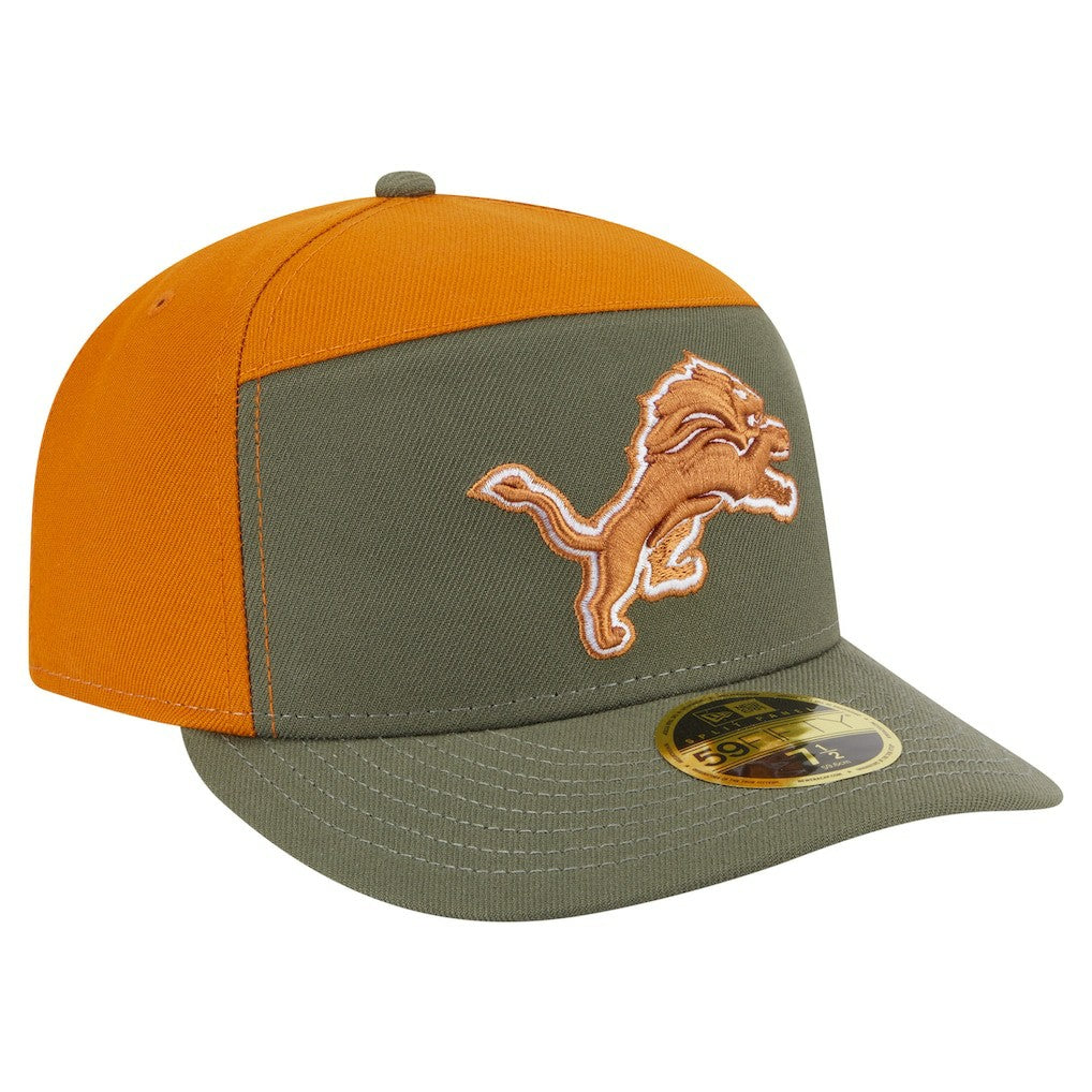 Detroit Lions New Era Two-Tone Color Pack Split Panel 59FIFTY Fitted Hat - Olive/Brown - NFL