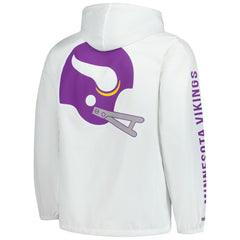 Minnesota Vikings Vintage Logo Coaches Full-Snap Hoodie Jacket - White - Mitchell & Ness