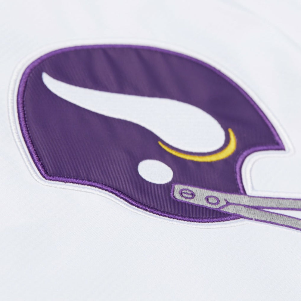 Minnesota Vikings Vintage Logo Coaches Full-Snap Hoodie Jacket - White - Mitchell & Ness