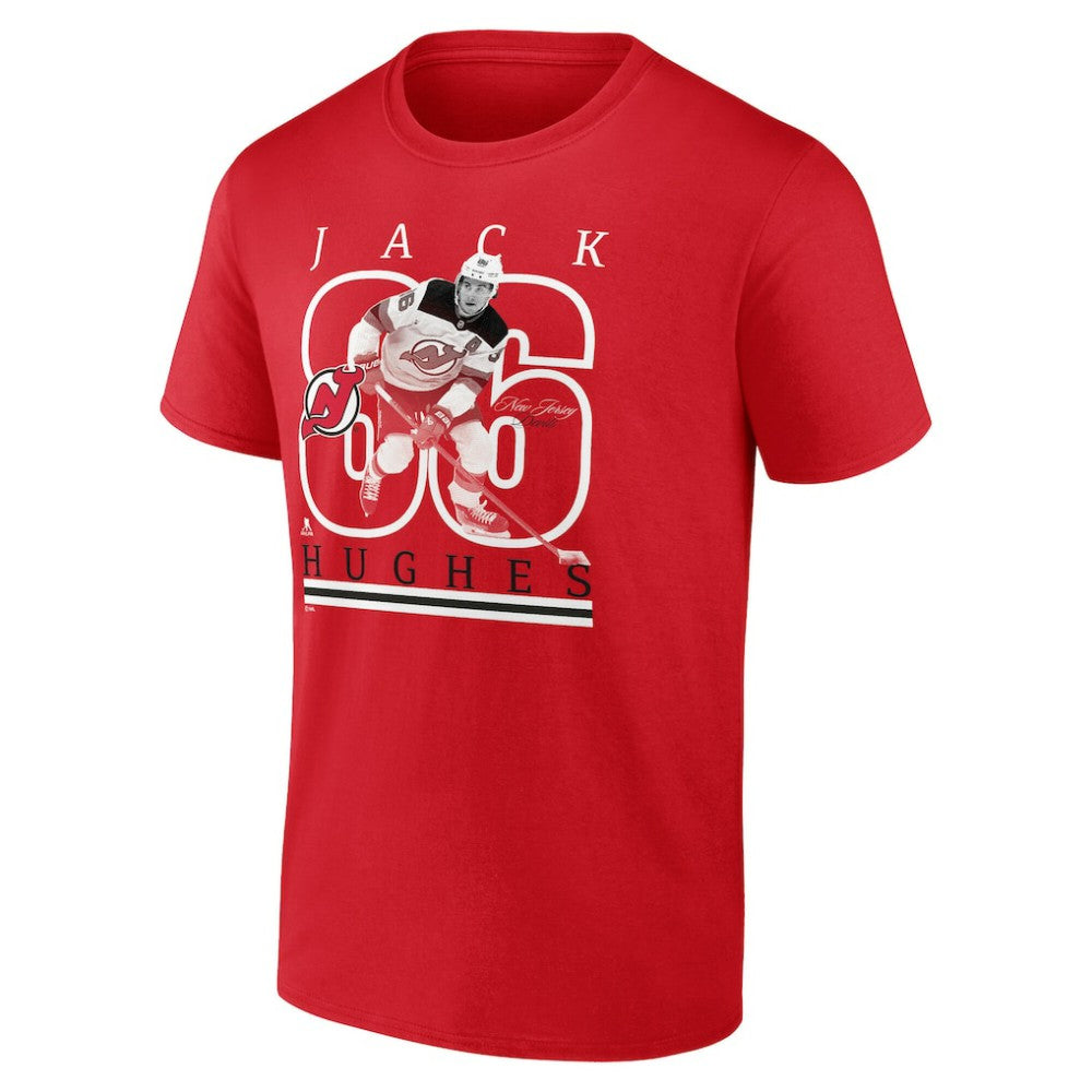 Jack Hughes New Jersey Devils Fanatics Authentic Stack Name & Number T-Shirt - Red | Fanatics sale