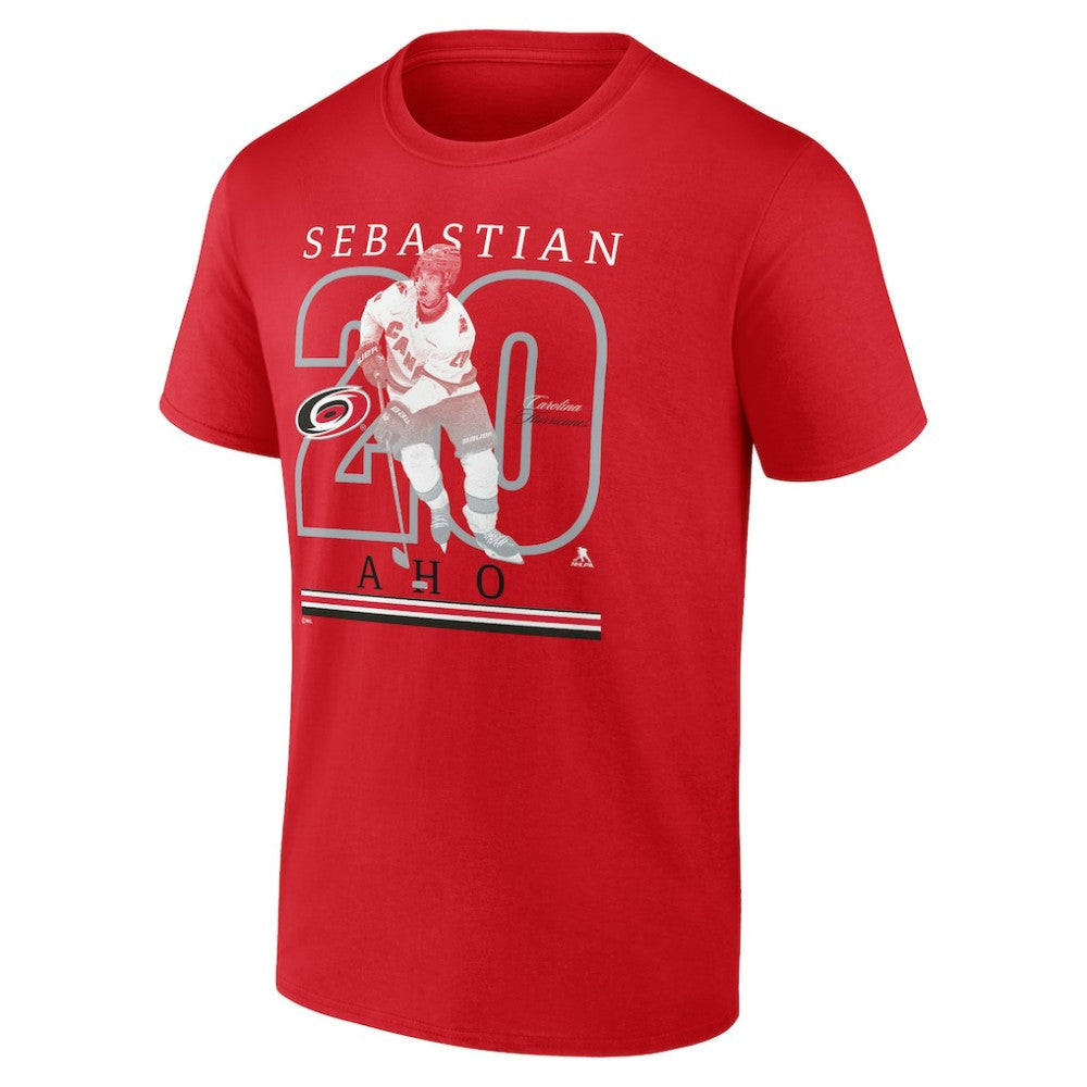 Sebastian Aho Carolina Hurricanes Fanatics Authentic Stack Name & Number T-Shirt - Red | Fanatics Clearance