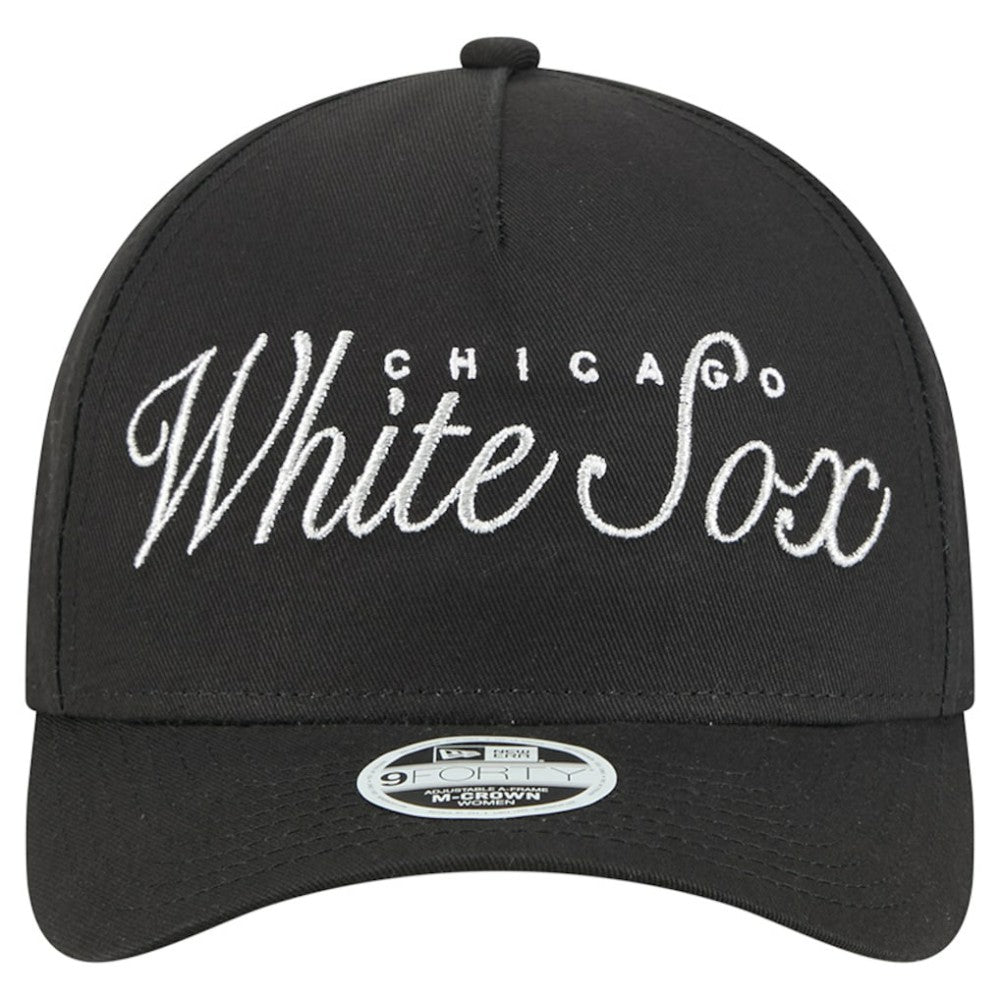 Chicago White Sox New Era Women's Metallic A-Frame 9FORTY Adjustable Hat Sale