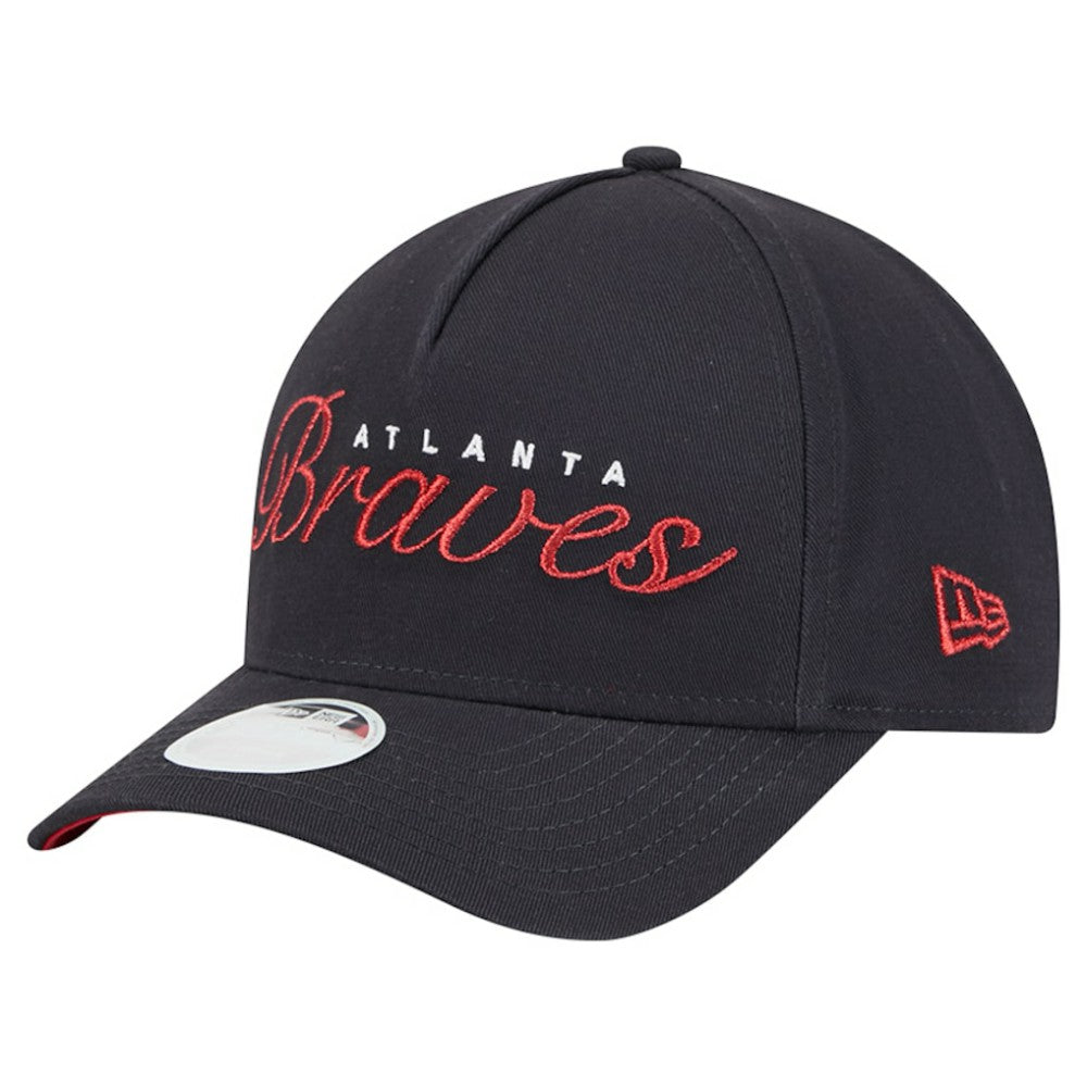 Atlanta Braves New Era Women's Metallic A-Frame 9FORTY Adjustable Hat Online