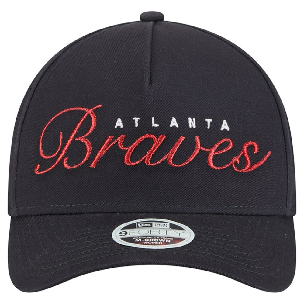 Atlanta Braves New Era Women's Metallic A-Frame 9FORTY Adjustable Hat Online