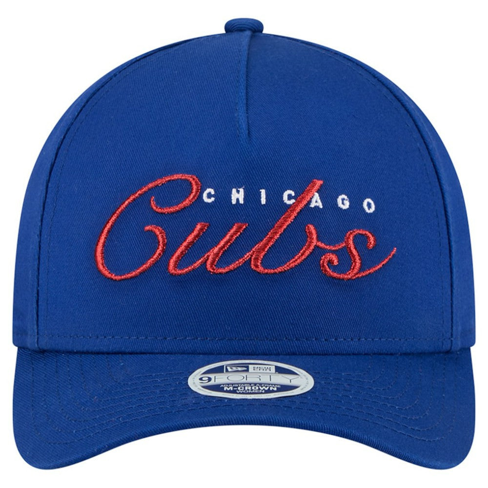 Chicago Cubs New Era Women's Metallic A-Frame 9FORTY Adjustable Hat Online
