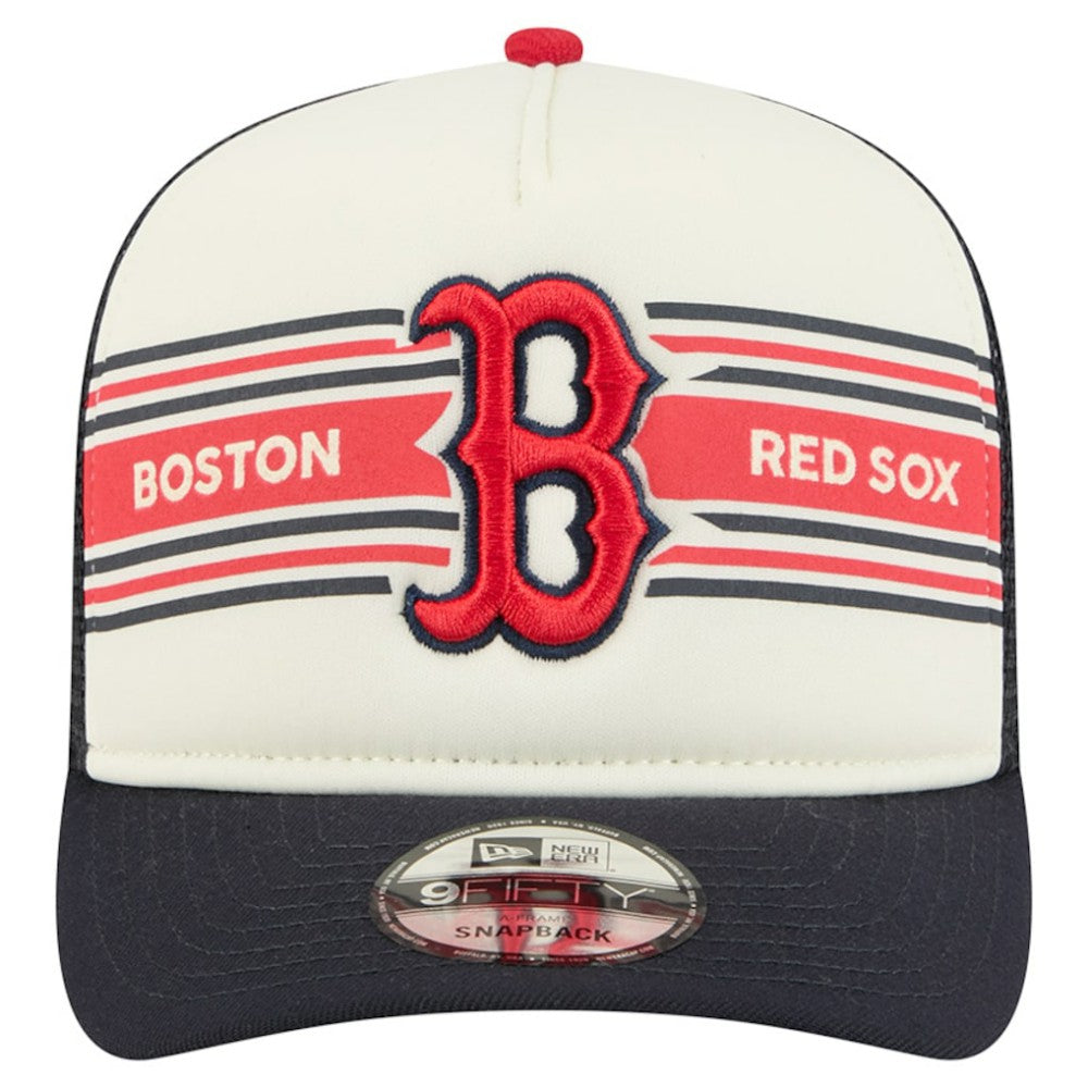 Boston Red Sox New Era Banner A-Frame 9FIFTY Trucker Snapback Hat Discount