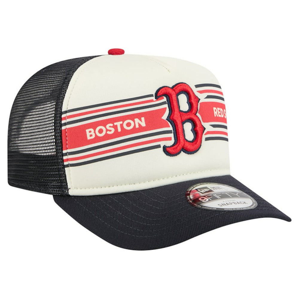 Boston Red Sox New Era Banner A-Frame 9FIFTY Trucker Snapback Hat Discount