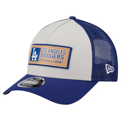 Los Angeles Dodgers New Era Text A-Frame Trucker 9FORTY Hat Discount