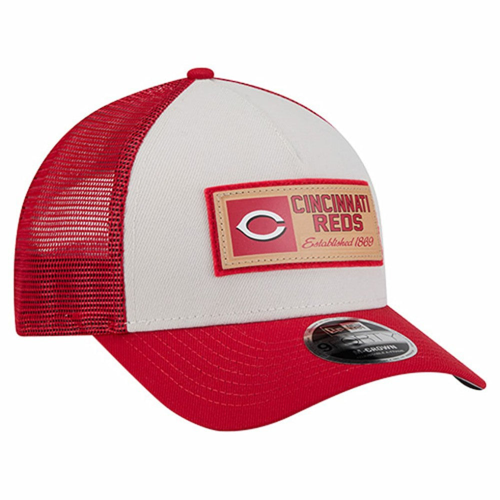 Cincinnati Reds New Era Text A-Frame Trucker 9FORTY Hat Discount