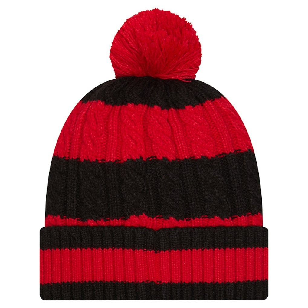 San Francisco 49ers New Era Women's Braided Cuffed Knit Hat with Pom - Scarlet - NFL