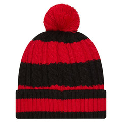 San Francisco 49ers New Era Women's Braided Cuffed Knit Hat with Pom - Scarlet - NFL