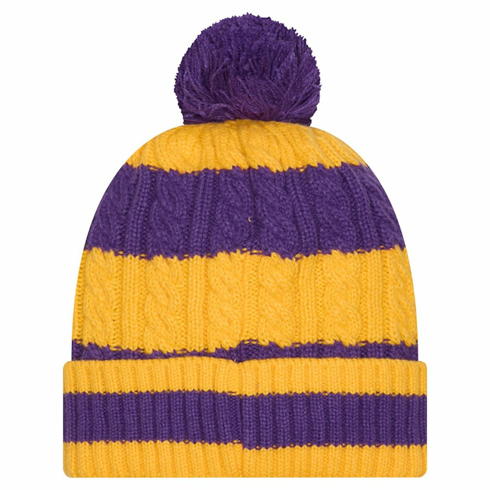 Minnesota Vikings New Era Women's Braided Cuffed Knit Hat with Pom - Purple - NFL