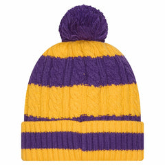 Minnesota Vikings New Era Women's Braided Cuffed Knit Hat with Pom - Purple - NFL