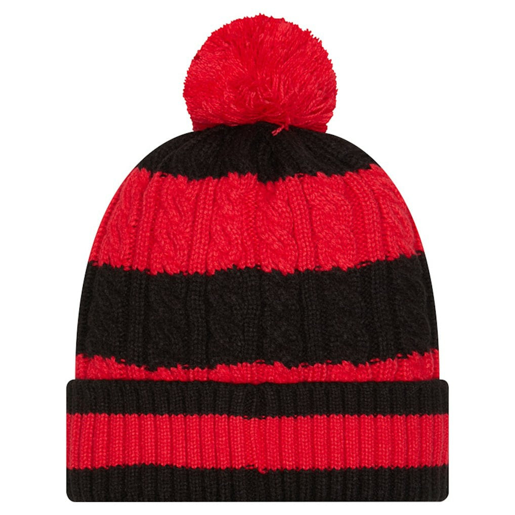 Kansas City Chiefs New Era Women's Braided Cuffed Knit Hat with Pom - Red - NFL