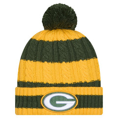 Green Bay Packers New Era Women's Braided Cuffed Knit Hat with Pom - Green - NFL
