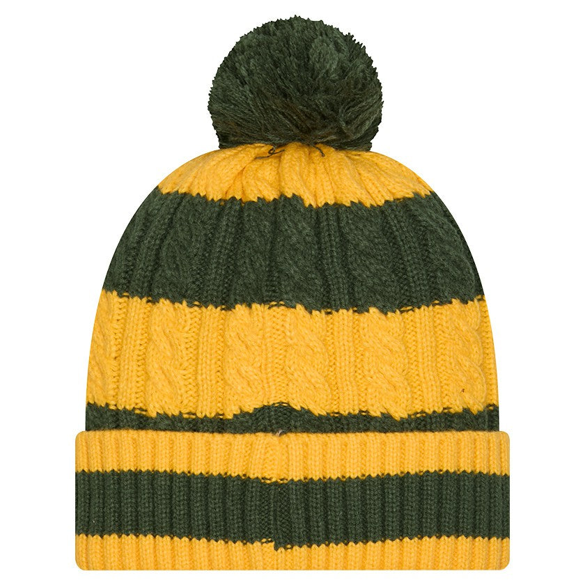 Green Bay Packers New Era Women's Braided Cuffed Knit Hat with Pom - Green - NFL