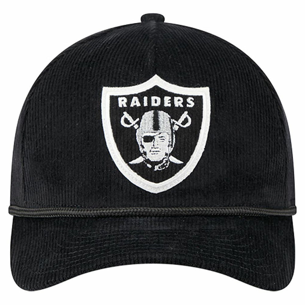 Las Vegas Raiders New Era Cord Corduroy 9FORTY A-Frame Adjustable Hat - Black - NFL