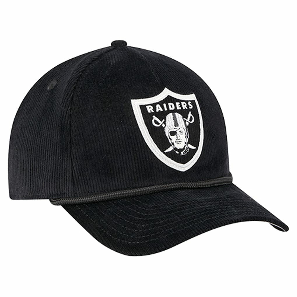Las Vegas Raiders New Era Cord Corduroy 9FORTY A-Frame Adjustable Hat - Black - NFL
