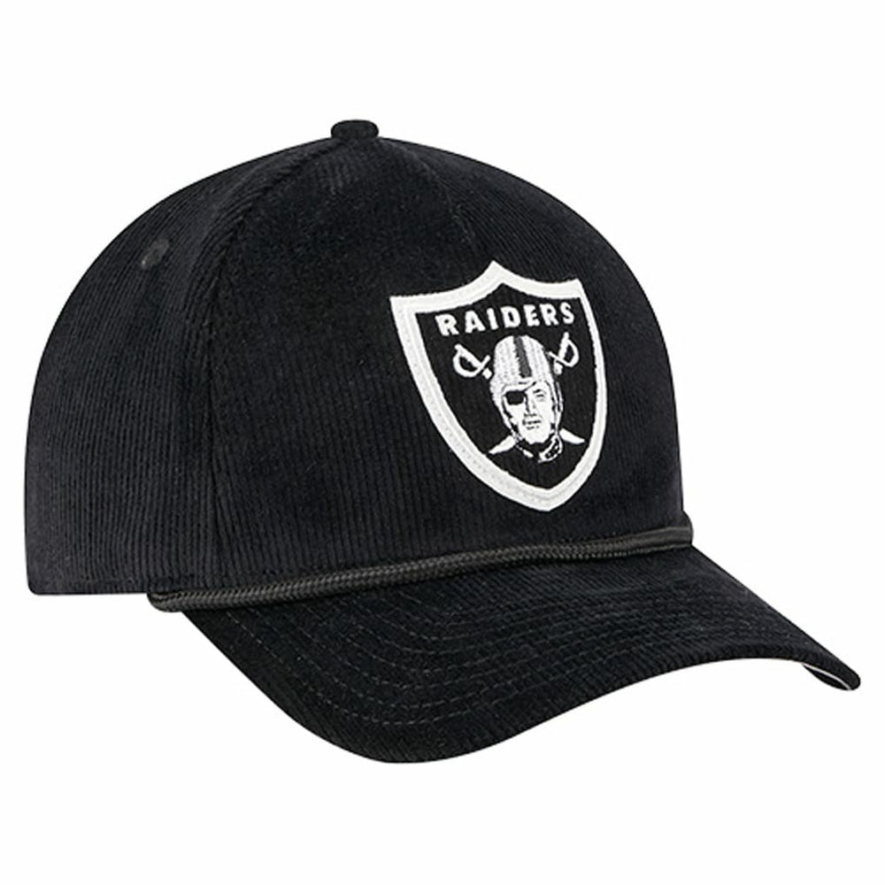 Las Vegas Raiders New Era Cord Corduroy 9FORTY A-Frame Adjustable Hat - Black - NFL