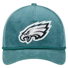 Philadelphia Eagles New Era Cord Corduroy 9FORTY A-Frame Adjustable Hat - Midnight Green - NFL