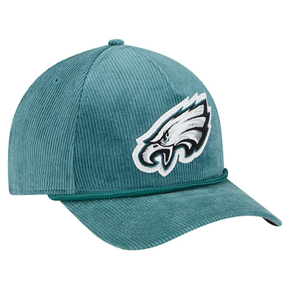 Philadelphia Eagles New Era Cord Corduroy 9FORTY A-Frame Adjustable Hat - Midnight Green - NFL