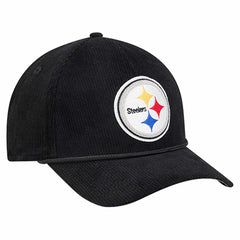 Pittsburgh Steelers New Era Cord Corduroy 9FORTY A-Frame Adjustable Hat - Black - NFL