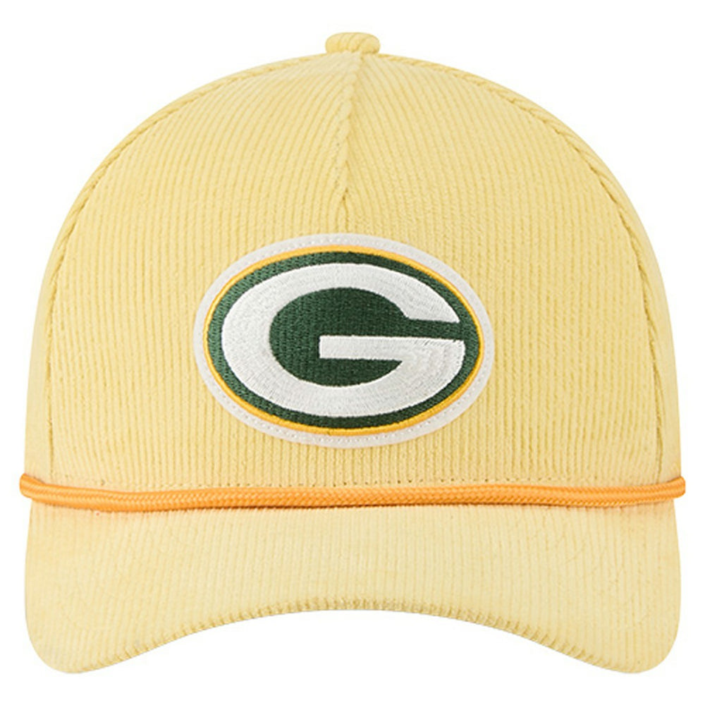 Green Bay Packers New Era Cord Corduroy 9FORTY A-Frame Adjustable Hat - Gold - NFL