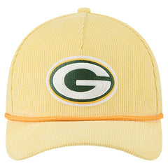 Green Bay Packers New Era Cord Corduroy 9FORTY A-Frame Adjustable Hat - Gold - NFL