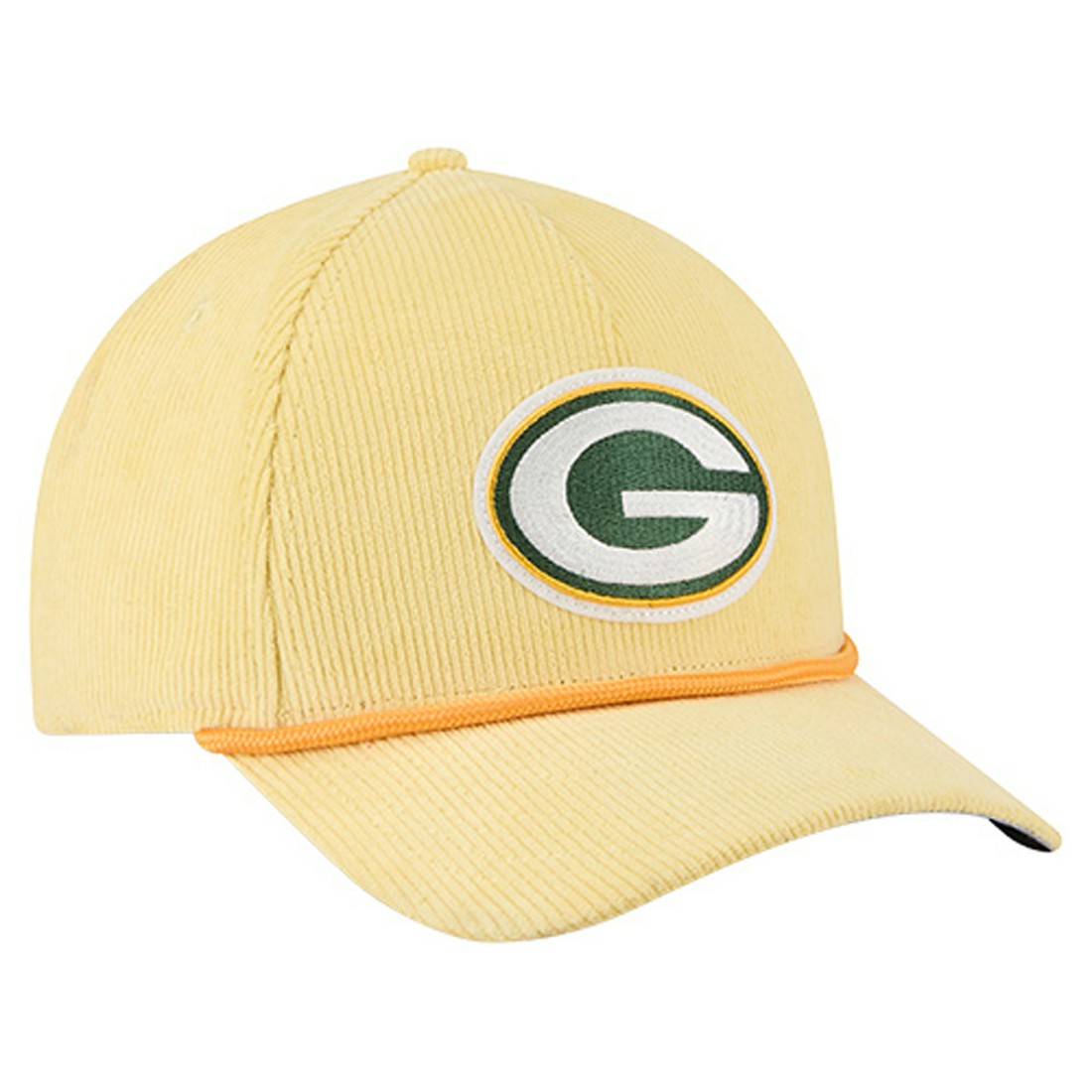 Green Bay Packers New Era Cord Corduroy 9FORTY A-Frame Adjustable Hat - Gold - NFL