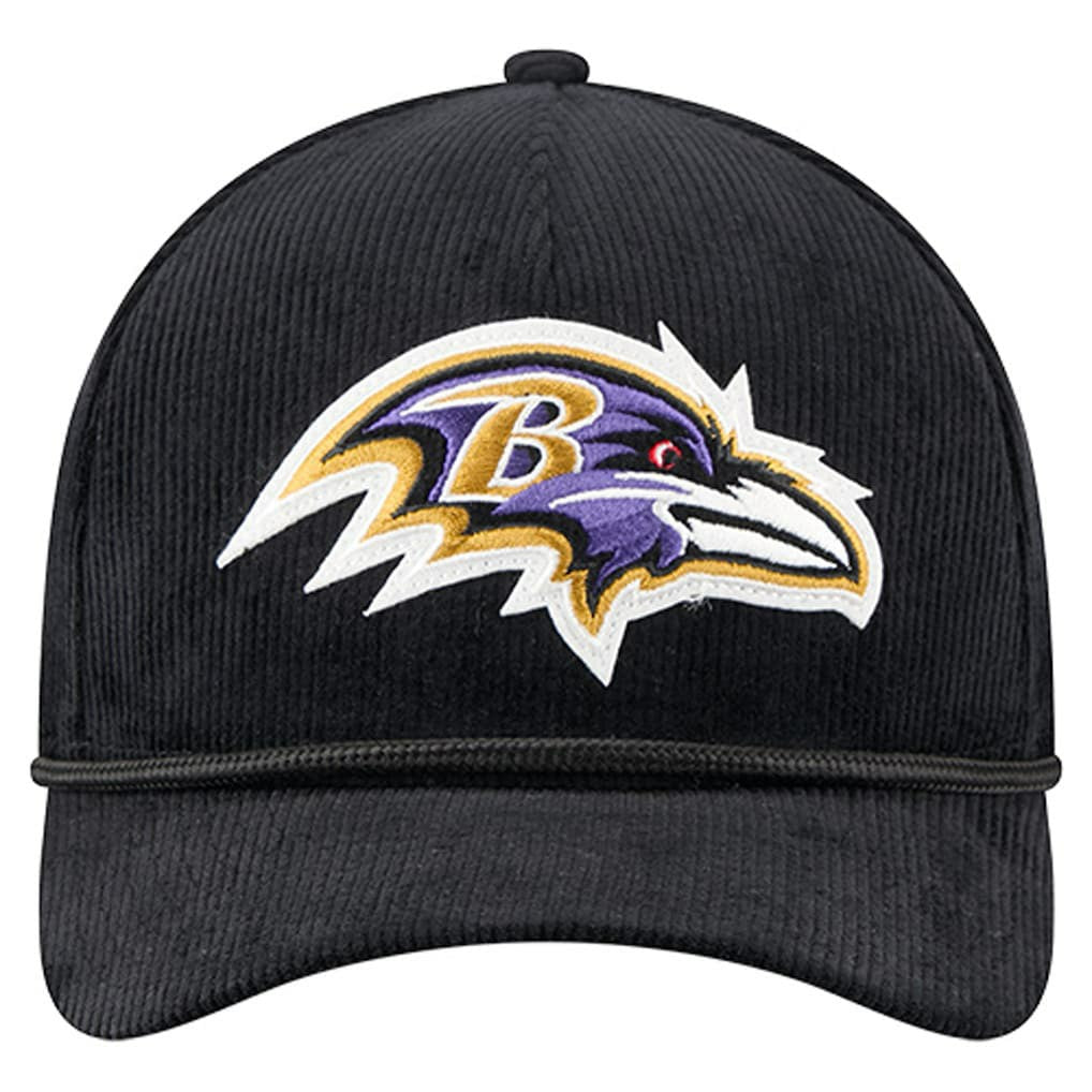 Baltimore Ravens New Era Cord Corduroy 9FORTY A-Frame Adjustable Hat - Black - NFL