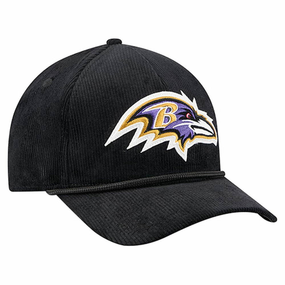 Baltimore Ravens New Era Cord Corduroy 9FORTY A-Frame Adjustable Hat - Black - NFL