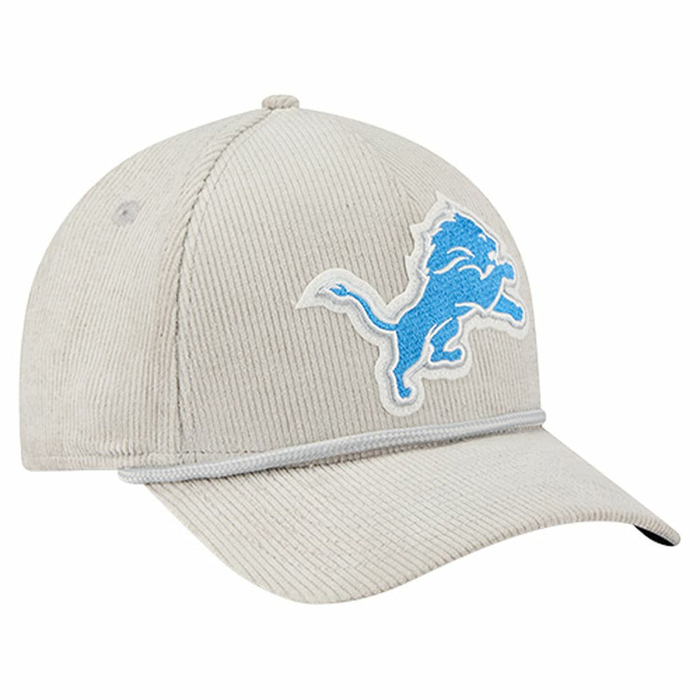 Detroit Lions New Era Cord Corduroy 9FORTY A-Frame Adjustable Hat - Silver - NFL