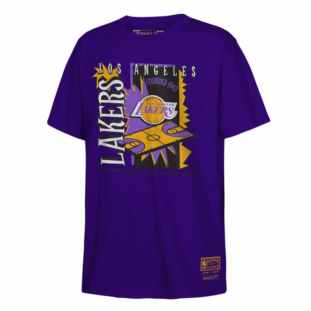 Mitchell & Ness Los Angeles Lakers Youth Retro '90s Poster T-Shirt Purple