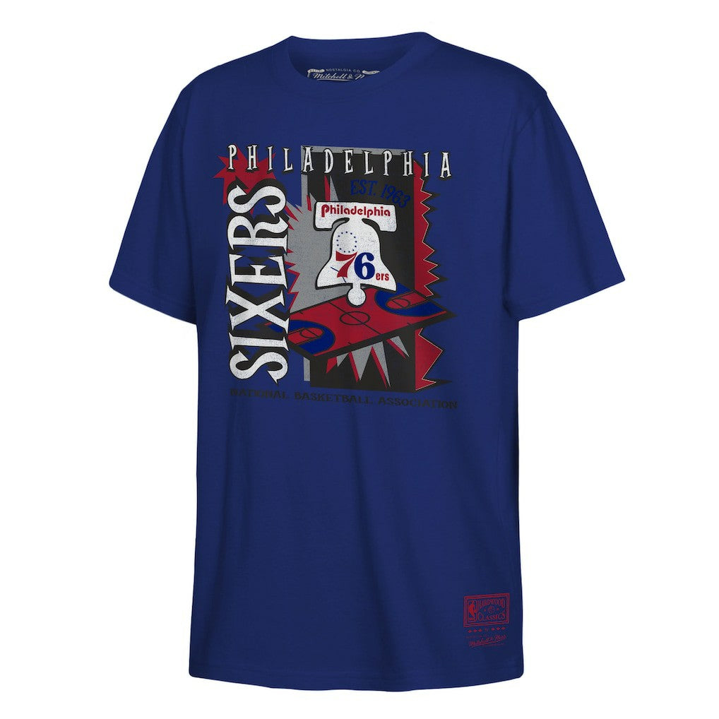 Mitchell & Ness Philadelphia 76ers Youth Retro '90s Poster T-Shirt Royal